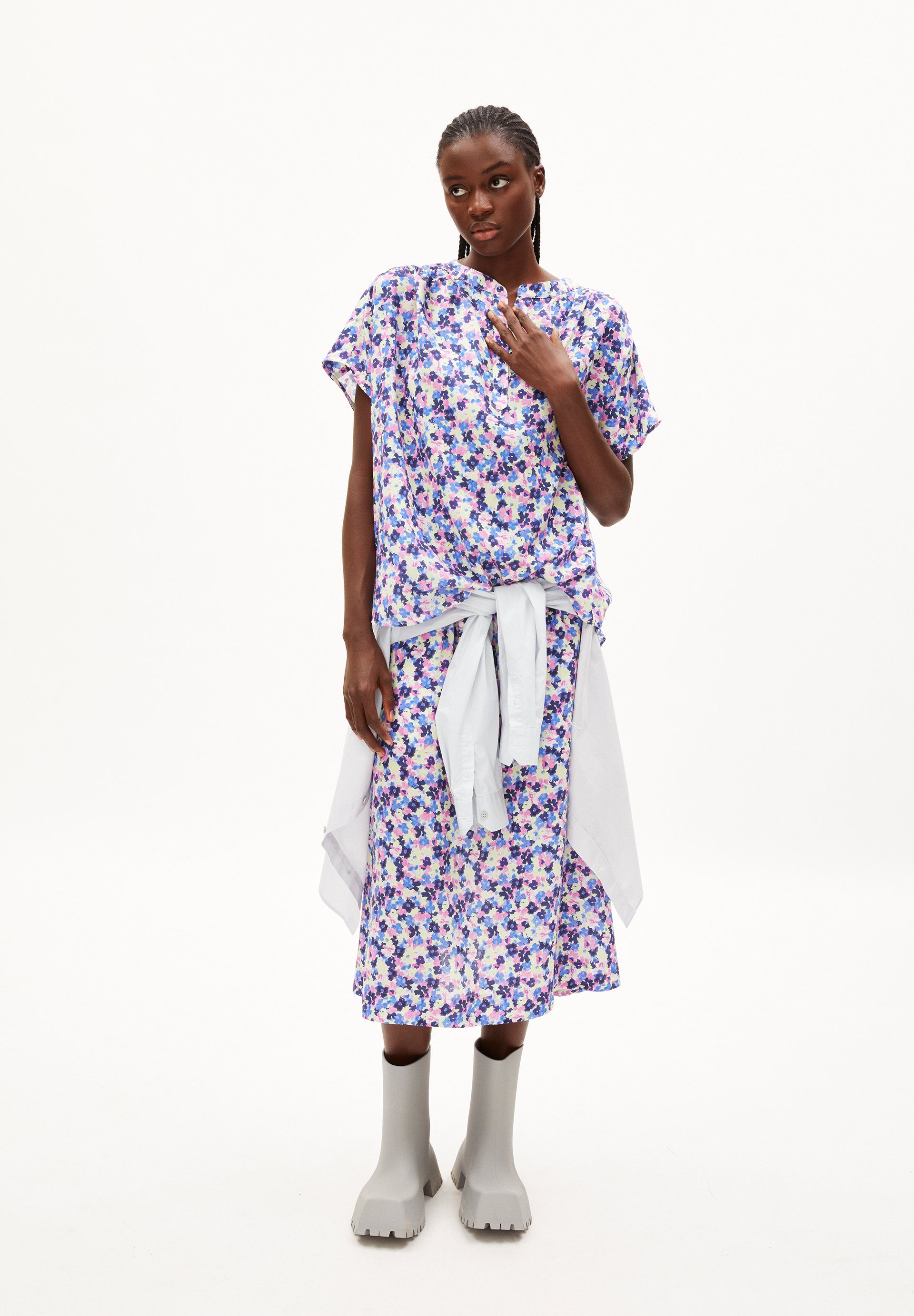 Armedangels Hemdbluse MAAIKE MULTI FLORAL (1-tlg) Oversized Fit
