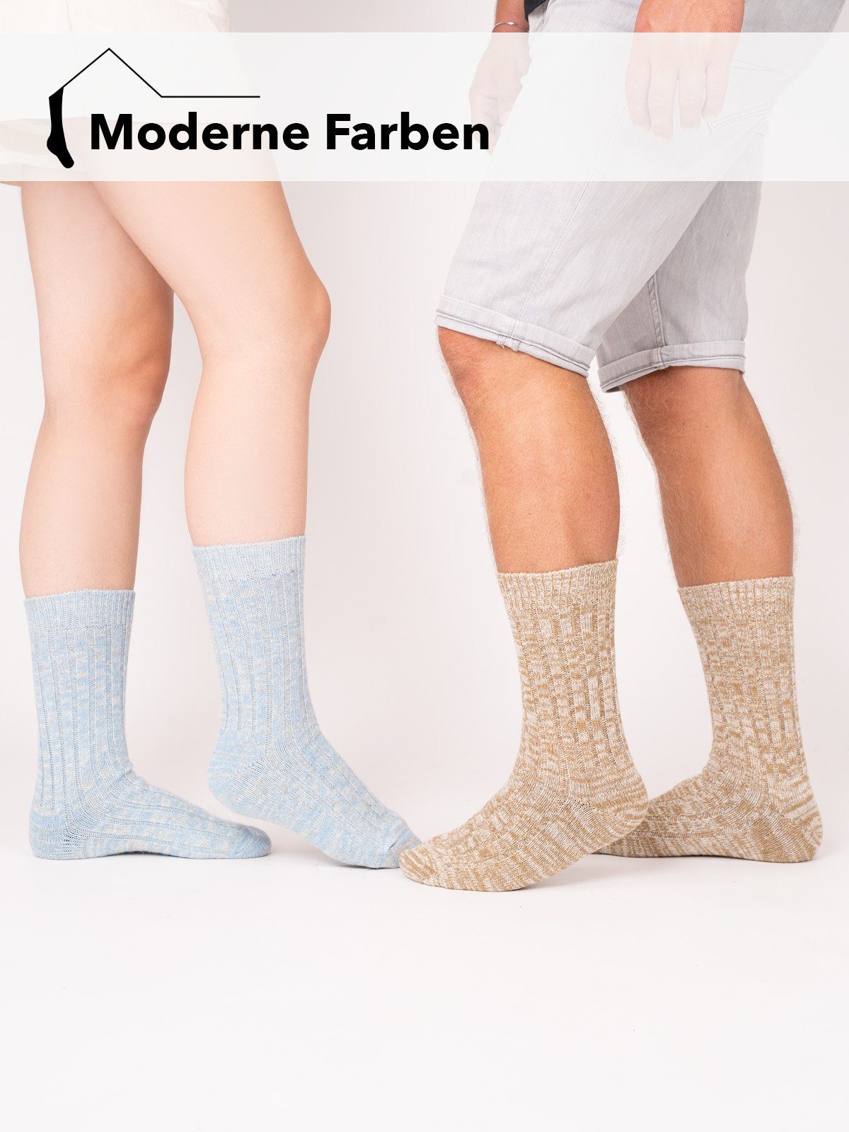 und warme Wollsocken HomeOfSocks (Schurwolle) Socken Wollanteil Wollsocken Melierte Dünne (Paar, 75% 75% Navy Wolle aus mit 1 Paar)
