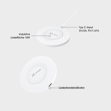 XLAYER Ladegerät XLayer Wireless Charging Pad Basic 10W Qi-zertifiziert White Wireless Charger