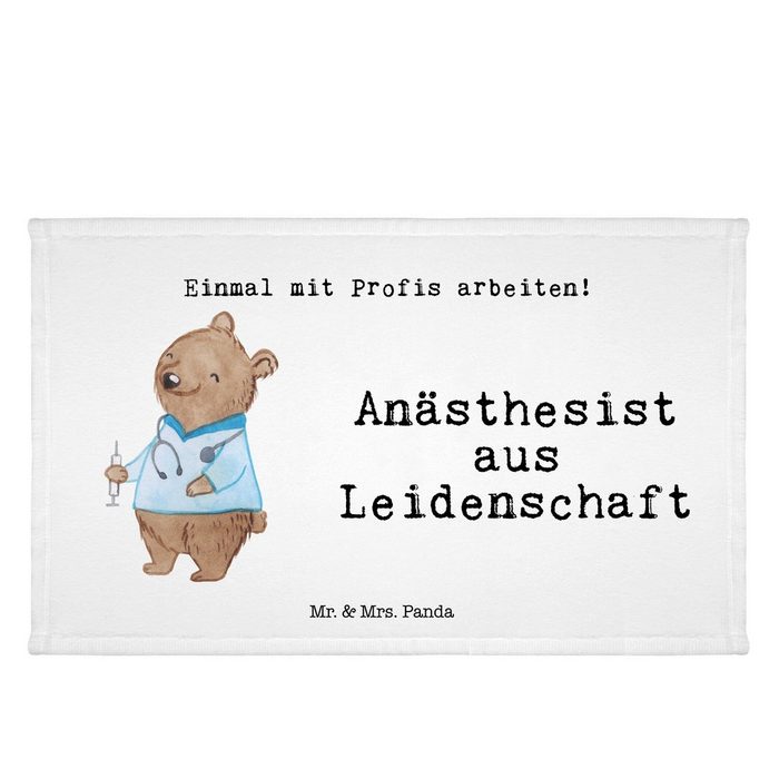Mr. & Mrs. Panda Handtuch Anästhesist aus Leidenschaft - Weiß - Geschenk Kinder Handtuch Jubi (1-St)