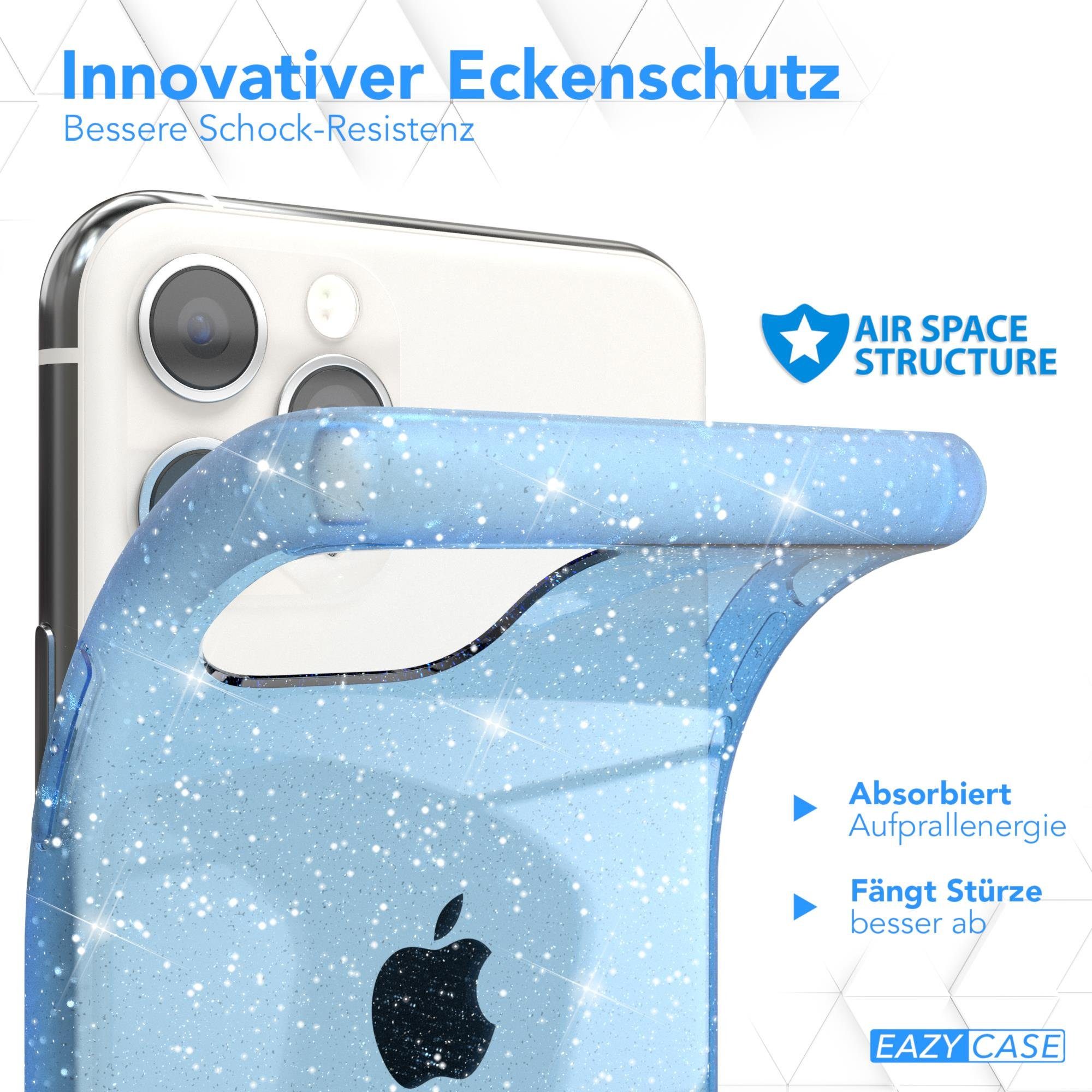 EAZY CASE Handyhülle Glitter Case für Apple iPhone 11 Pro 5,8 Zoll, Silikonhülle Etui Silikon Schutzhülle Glitzereffekt Phone Case Blau