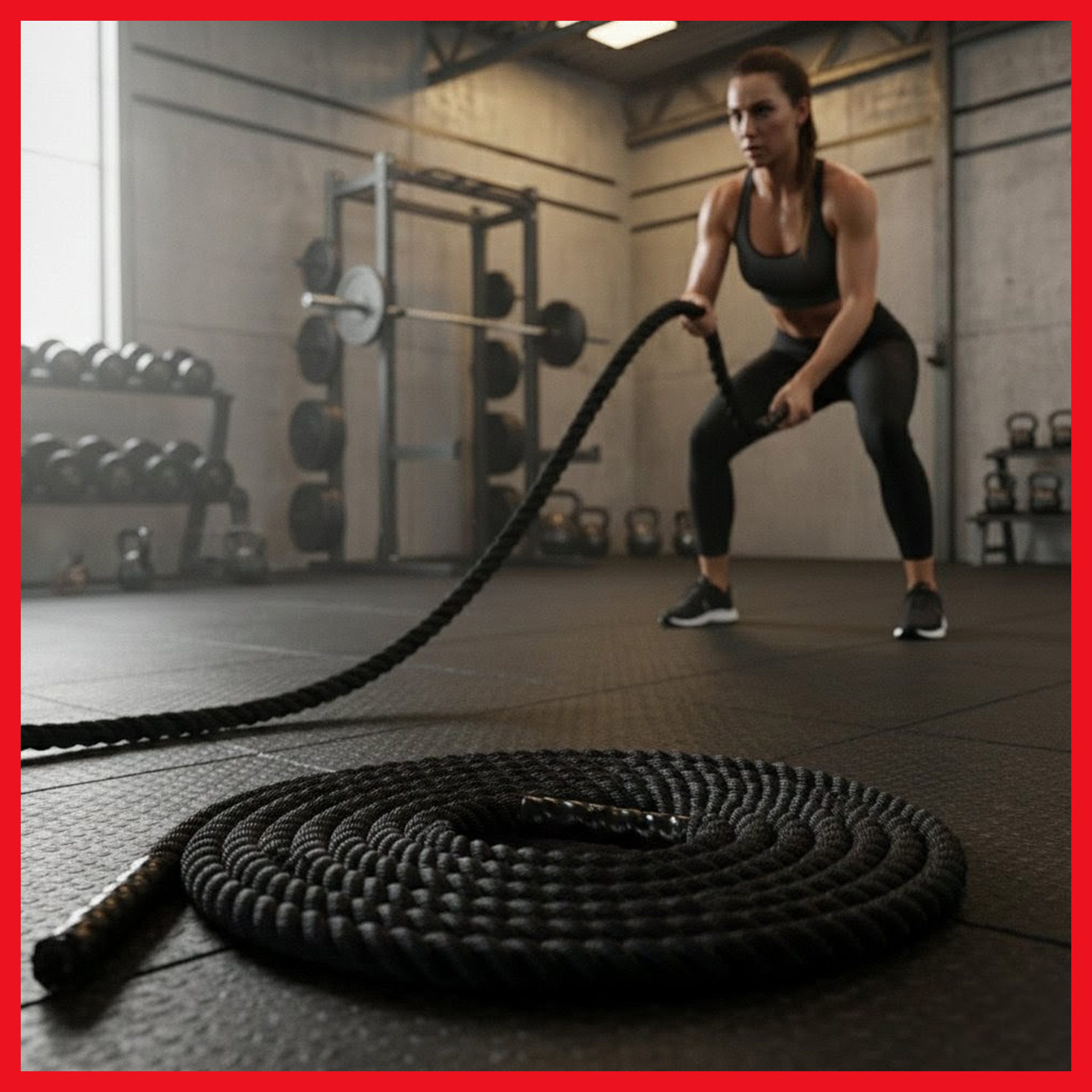 PeakPower Trainigseil - Battle Rope, Seillänge 9/12/15 Meter, ca4 cm Durchmesser Battle Rope