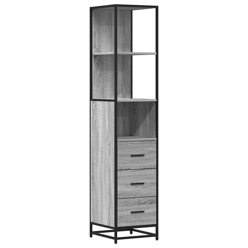 vidaXL Badezimmer-Set Badschrank Grau Sonoma 35x37,5x166 günstig online kaufen