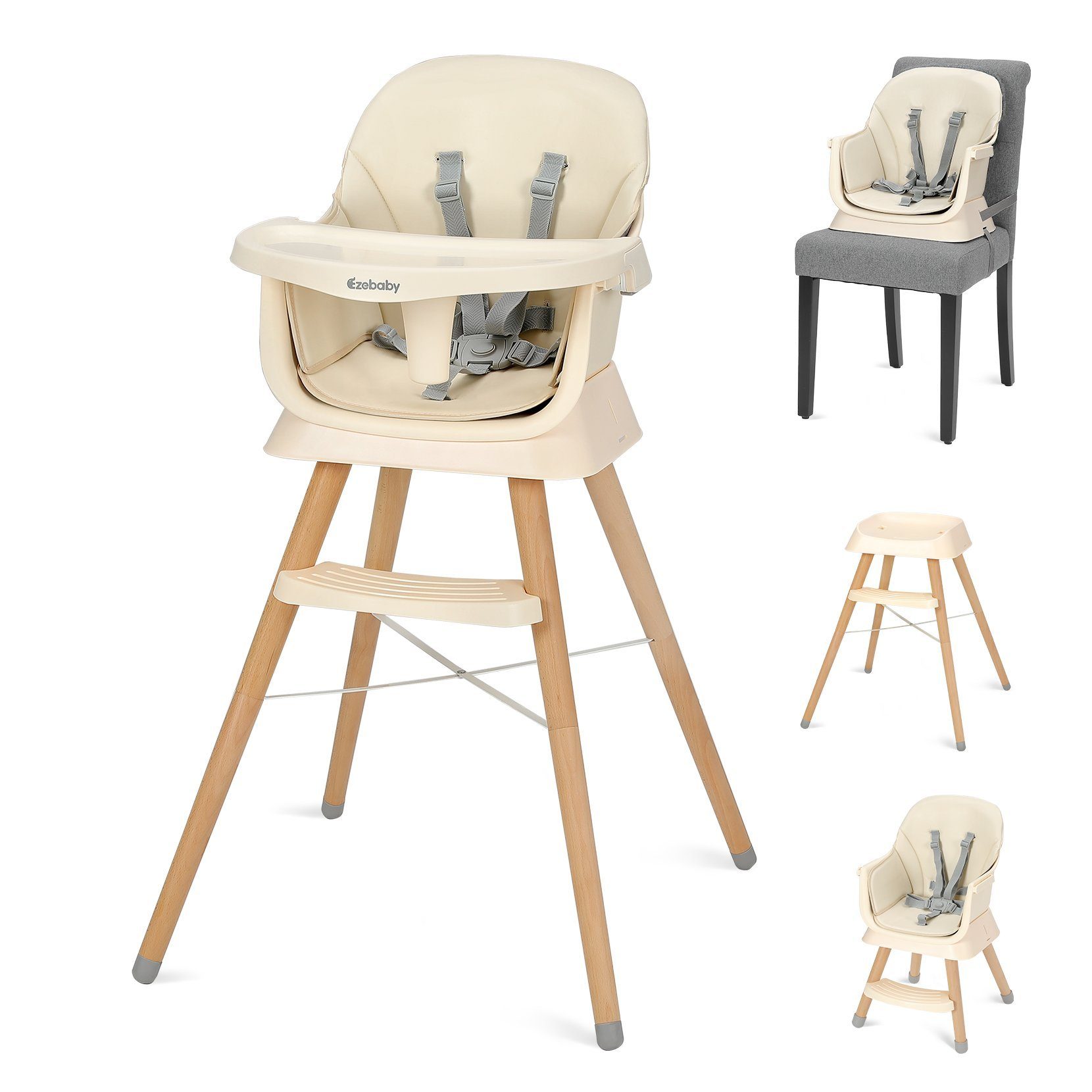 Ezebaby Kinderstuhl 6in1 Multfunktional Kinderstuhl Sitzerhöhung Kinderstuhl Barhocker
