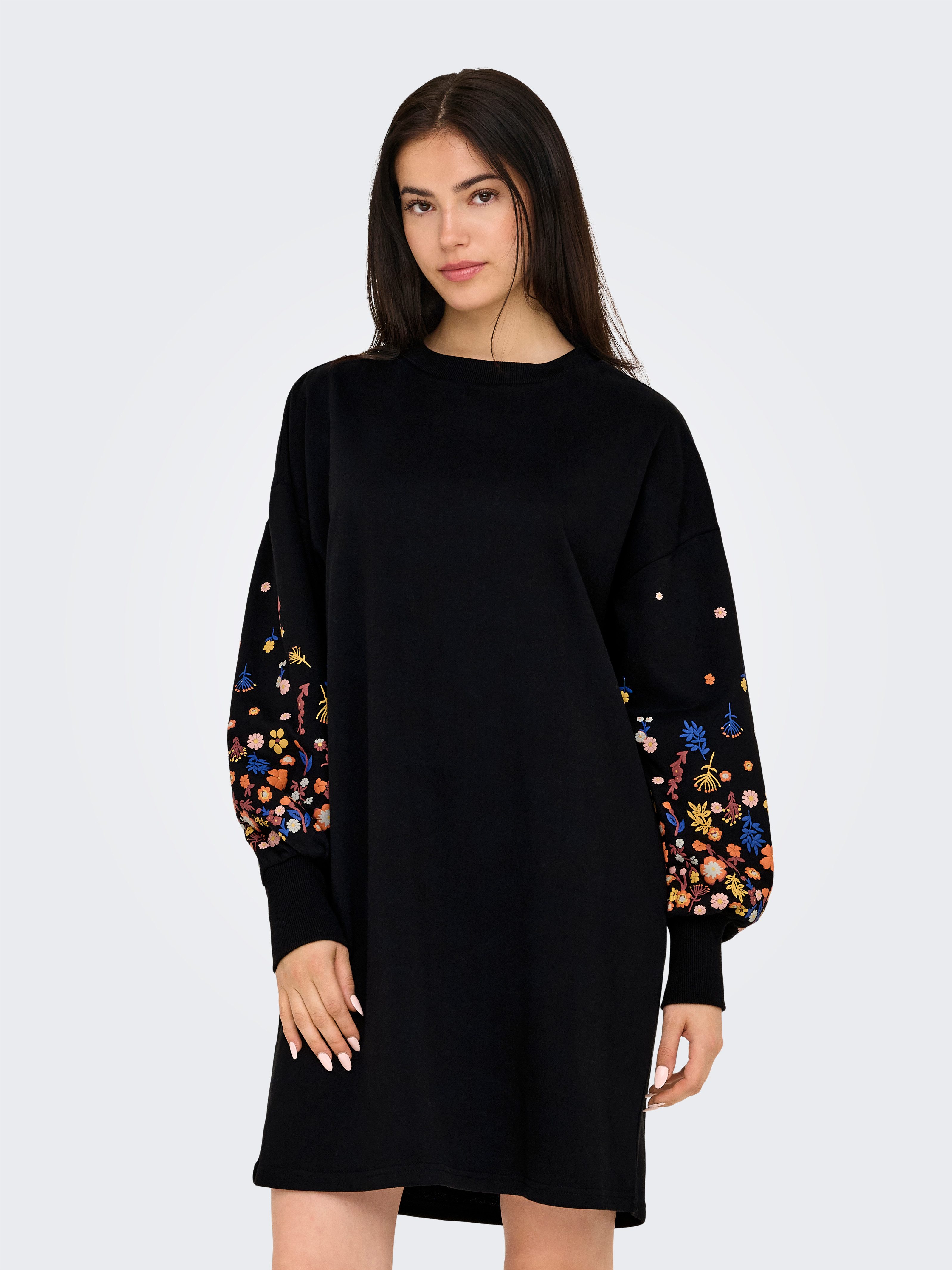 ONLY Sweatkleid ONLBROOKE LS SHORT DRESS FLOWER SWT NOOS