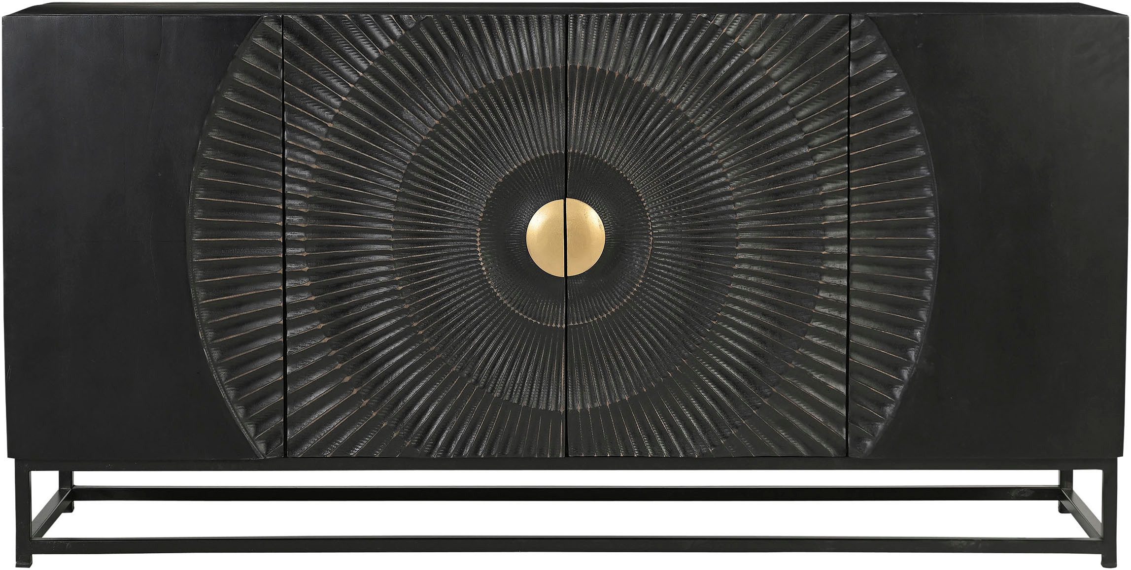 SIT Sideboard (1 St), mit Schnitzmuster und goldfarbenem Griff