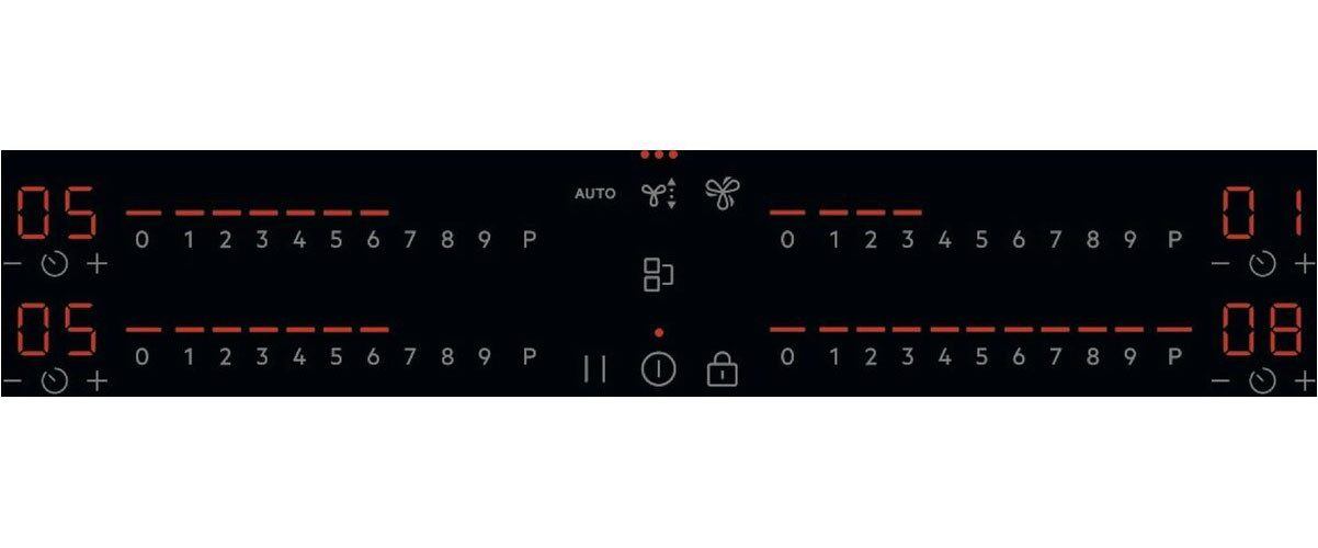 AEG Kochfeld mit Dunstabzug Serie 6000 TH84CB0FRB, mit PowerBoost-Funktion, mit neun Leistungsstufen, mit Topferkennung