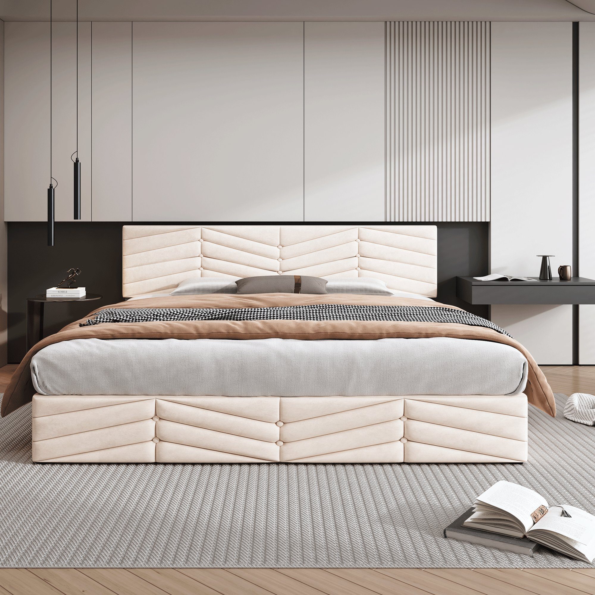 SOFTWEARY Polsterbett Doppelbett mit Lattenrost und günstig online kaufen