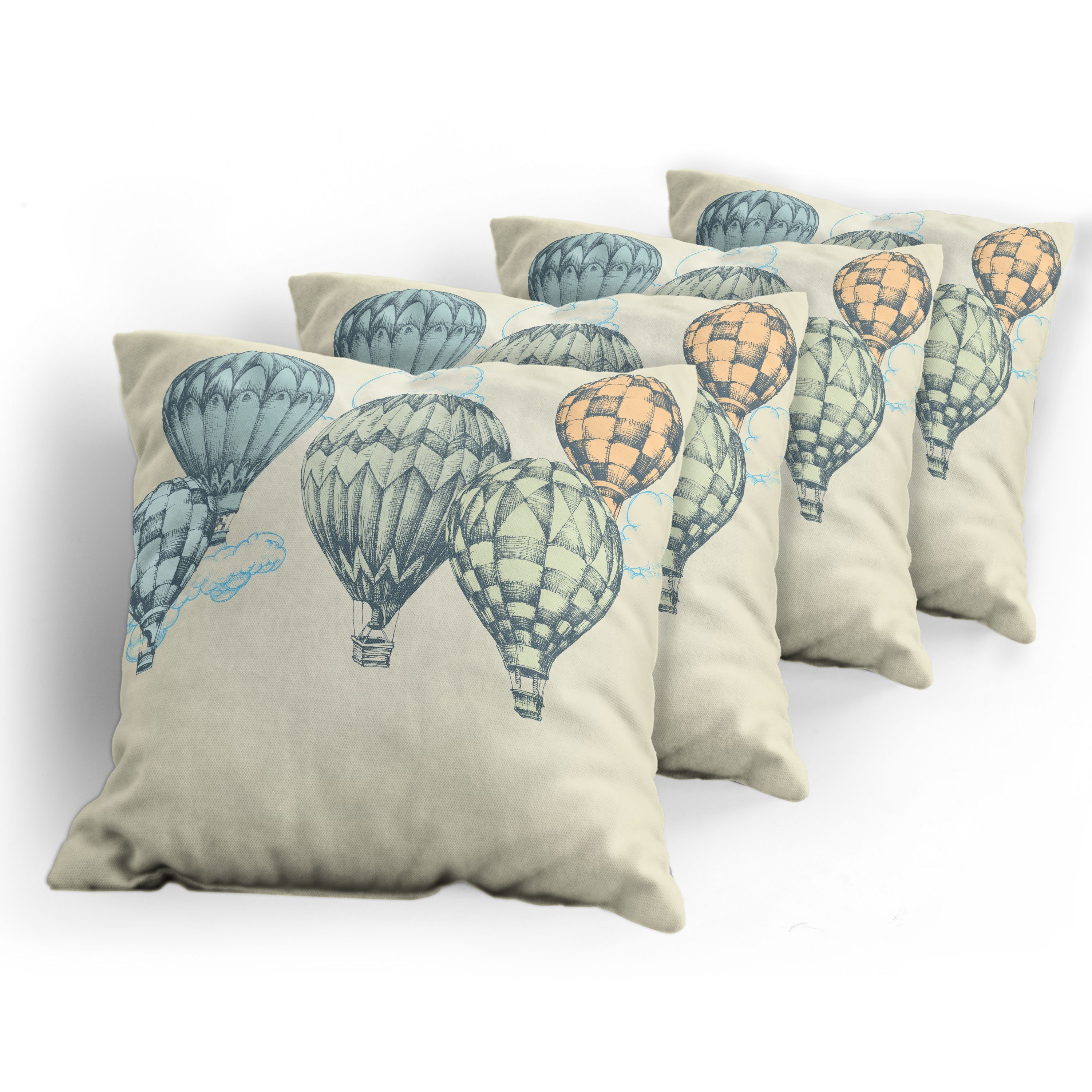 Himmel Jahrgang (4 in Digitaldruck, Stück), Kissenbezüge Doppelseitiger Accent Modern Luft-Ballone Abakuhaus