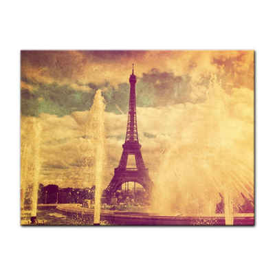 Bilderdepot24 Leinwandbild Eiffelturm im Retrostyle - Paris Frankreich, Städte