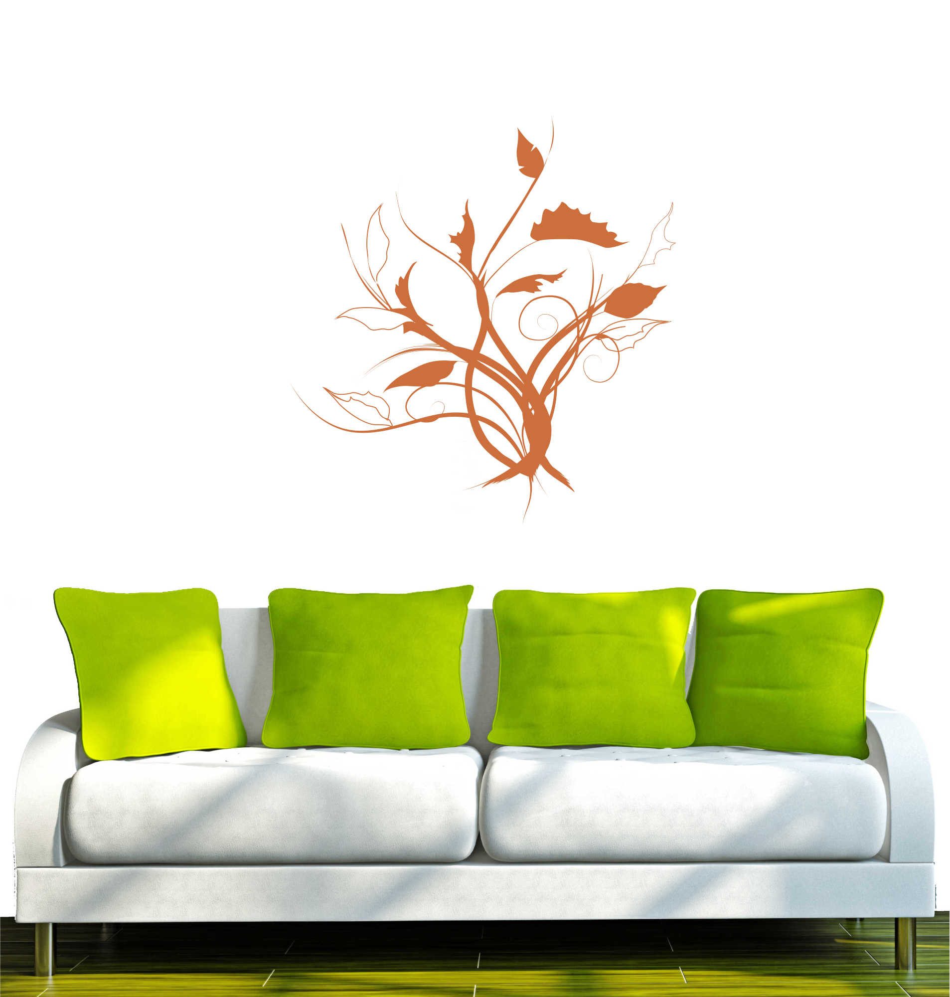 INDIGOS UG Wandtattoo Wandtattoo - Wandaufkleber - w203 Baum Blume Tribal Wandaufkleber