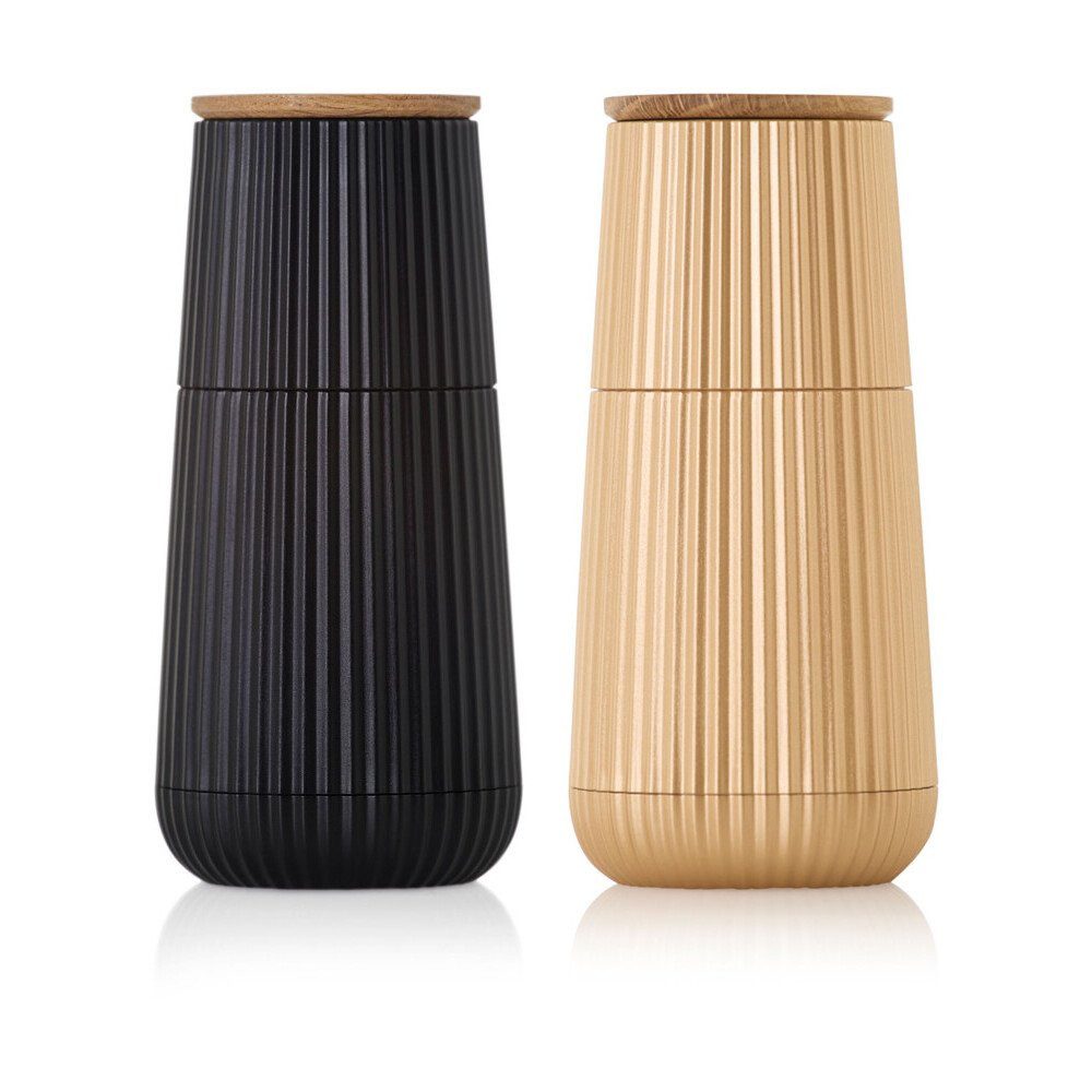 AdHoc Salz-/Pfeffermühle Pfeffer- und Salzmühlen-Set 2-tlg. Scape black & gold, (2 Stück), Pfeffer- und Salzmühlen-Set, 2-tlg., Ø5,8cm, Kunsstoff, mehrfarbig