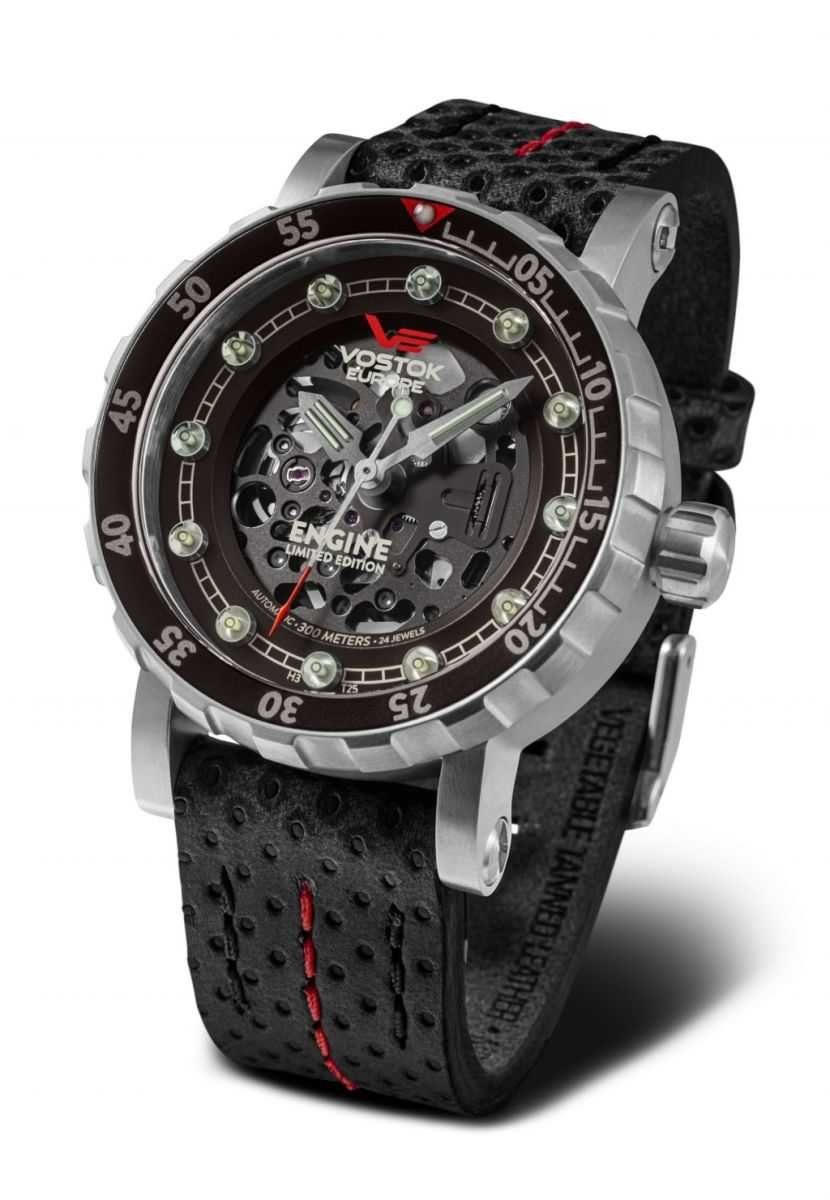 Automatikuhr Engine Skelettuhr Herrenuhr Ltd.Ed. 571A646 Lederband 46 cm