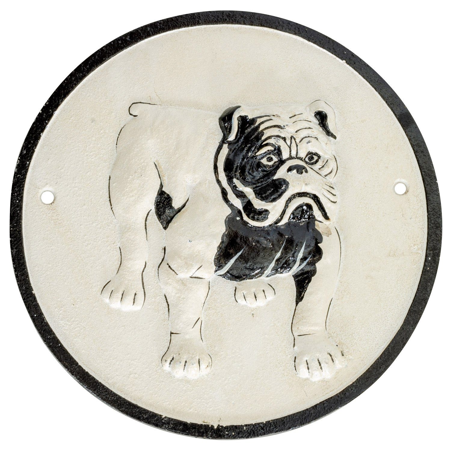 Dekoobjekt Nostalgie Türschild Bulldogge Hund Schild Eisen Dekoration Antik-Stil