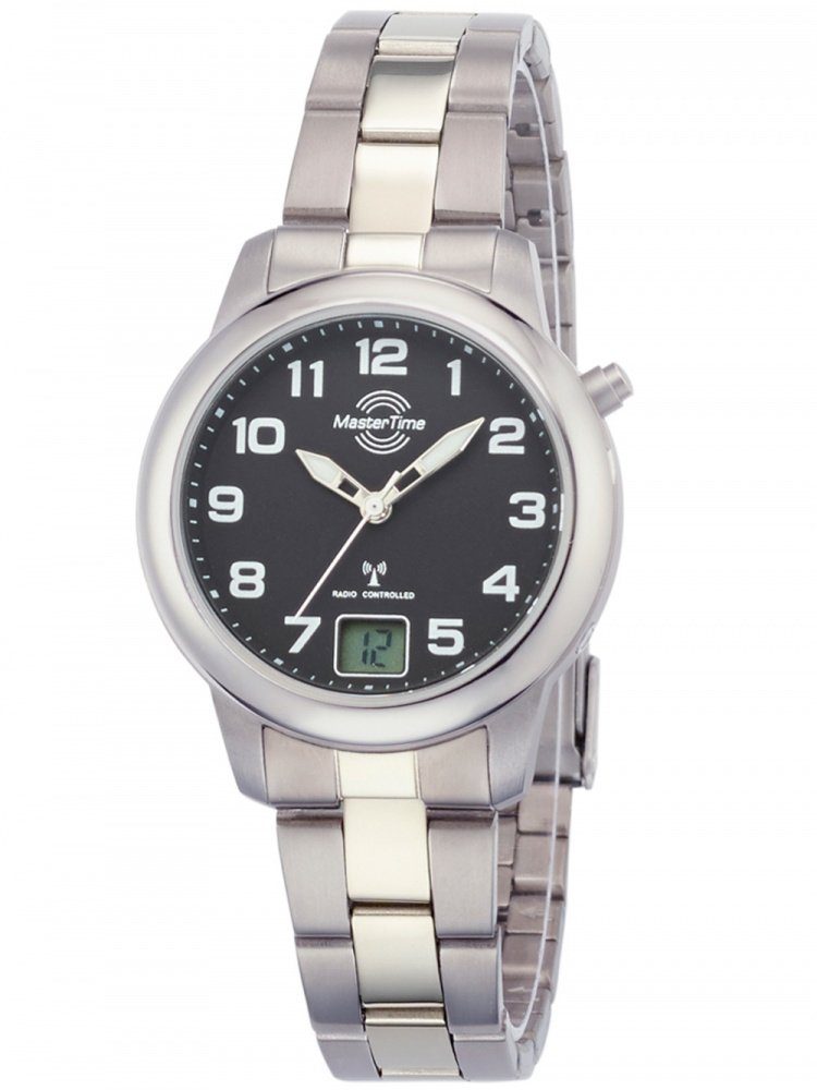 Damen Expert Titan Funkuhr 34mm, MASTER Funk TIME MTLT-10652-51M Series Quarzuhr Time Master