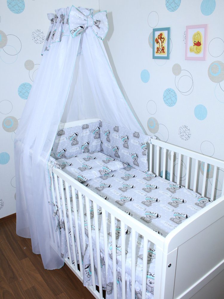 Primawela Babybettwäsche Baby Bettset - 6 teiliges Set mit Chiffon Himmel B günstig online kaufen