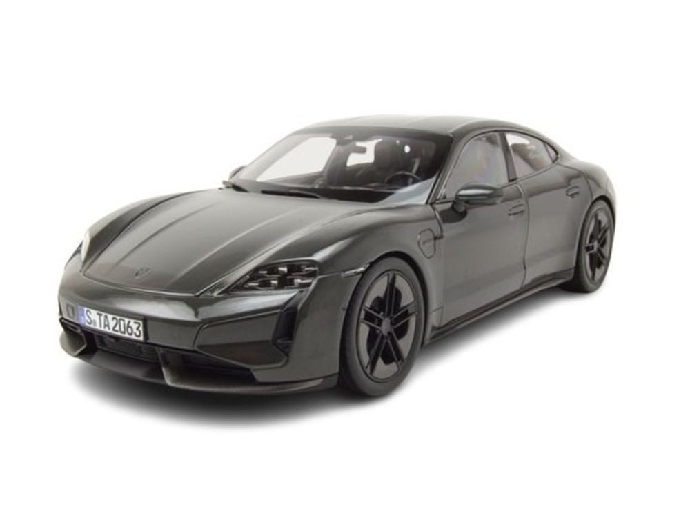 Norev Modellauto Porsche Taycan Turbo S 2024 schiefergrau, Maßstab 1:18
