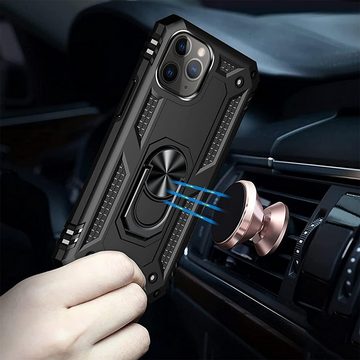 CoolGadget Handyhülle Armor Shield Case für Apple iPhone 11 Pro Max 6,5 Zoll, Outdoor Cover Magnet Ringhalterung Handy Hülle für iPhone 11 Pro Max