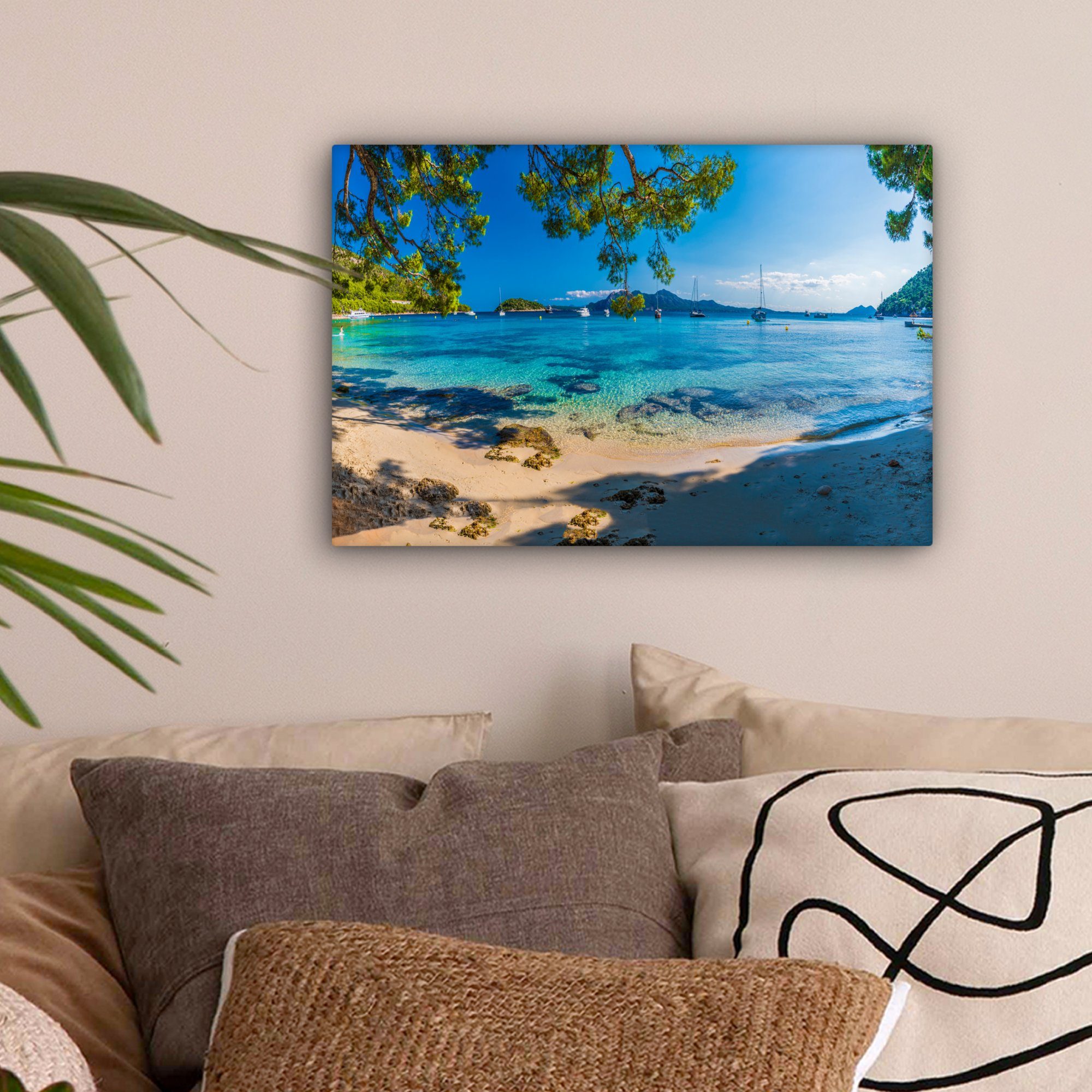 OneMillionCanvasses® Leinwandbild Strand - Meer - Boot - Mallorca, Fotodruc günstig online kaufen