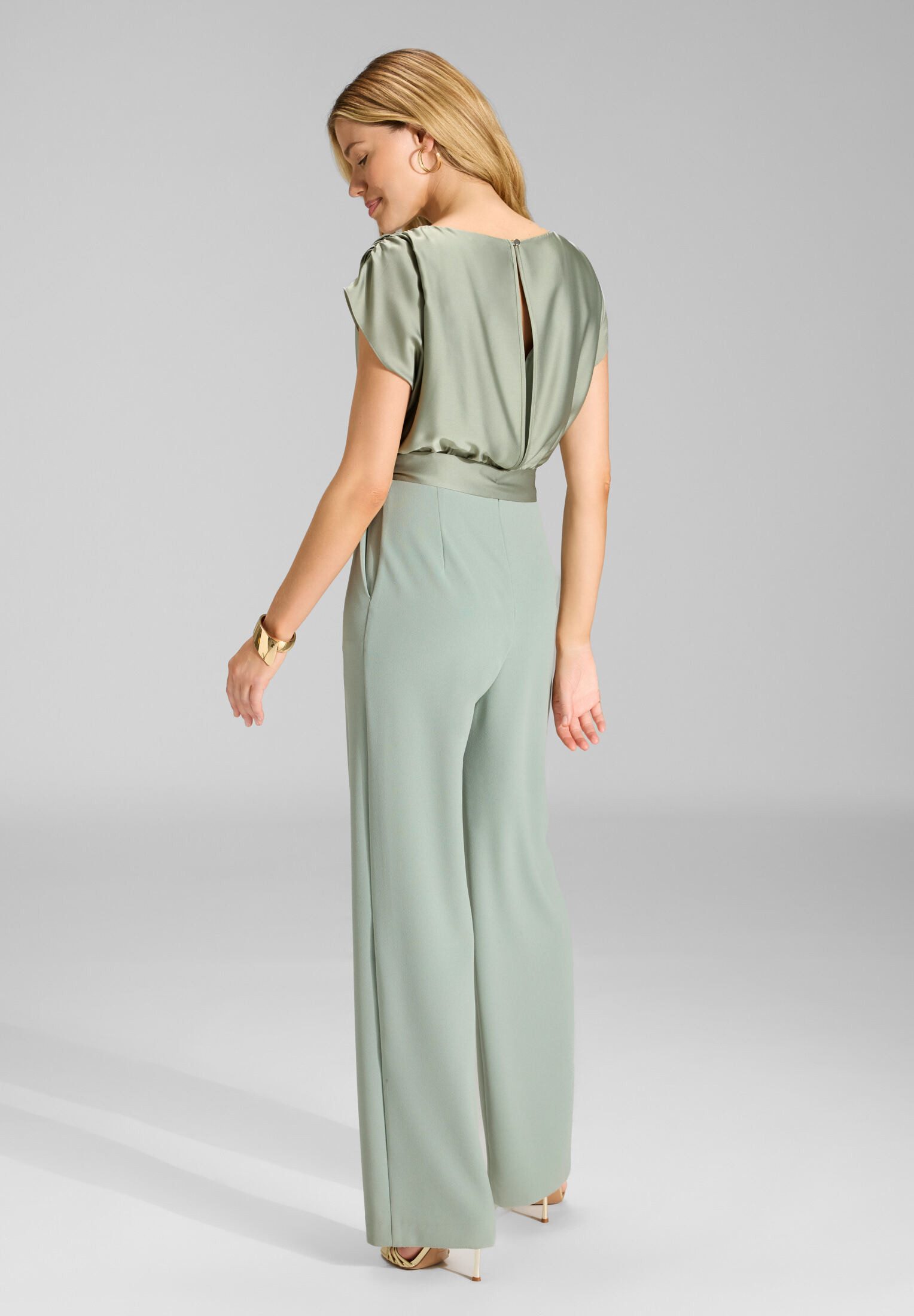 SWING Jumpsuit - Jumpsuit aus Material-Mix Oberteil in lockerer Passform mi günstig online kaufen
