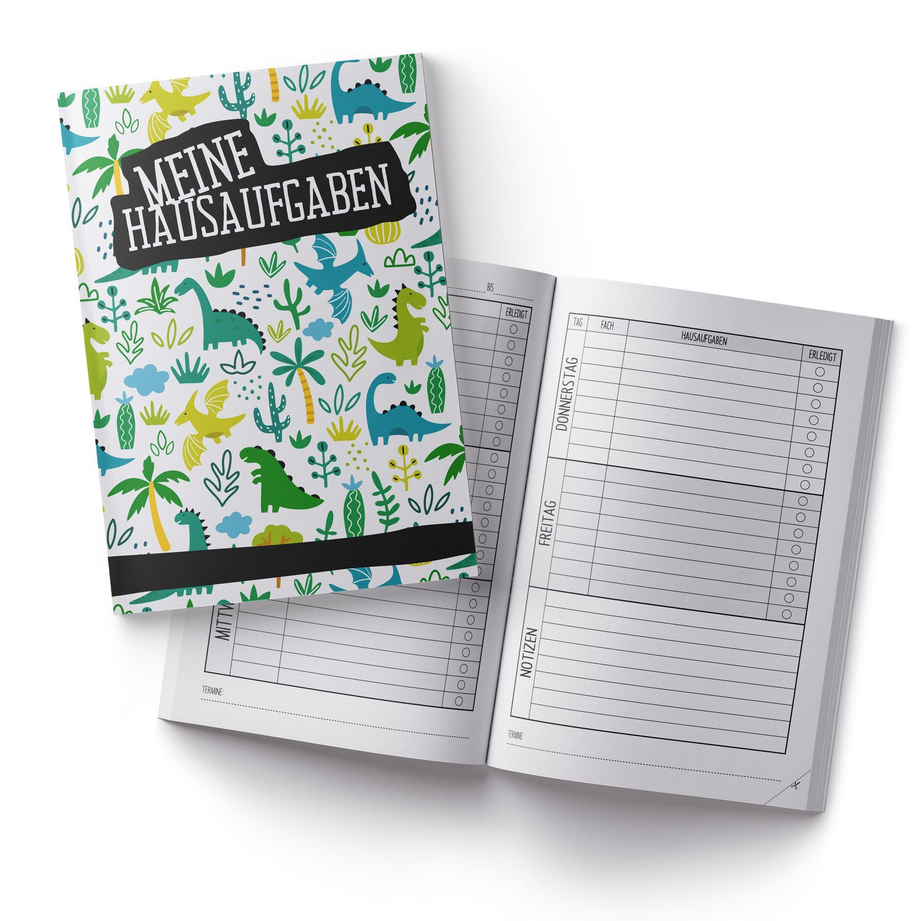 itenga Notizheft itenga Hausaufgabenheft Dinos (Motiv 1) DIN A5, 96 Seiten