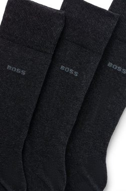 BOSS Socken (3-Paar) mit eingenähtem Logoschriftzug