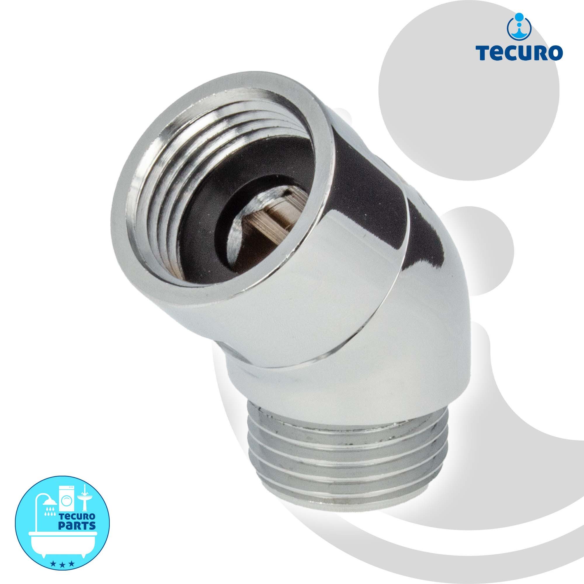 tecuro Duscharmatur Winkelstück für Handbrausen 1/2 x 45° Neigung - Messing günstig online kaufen