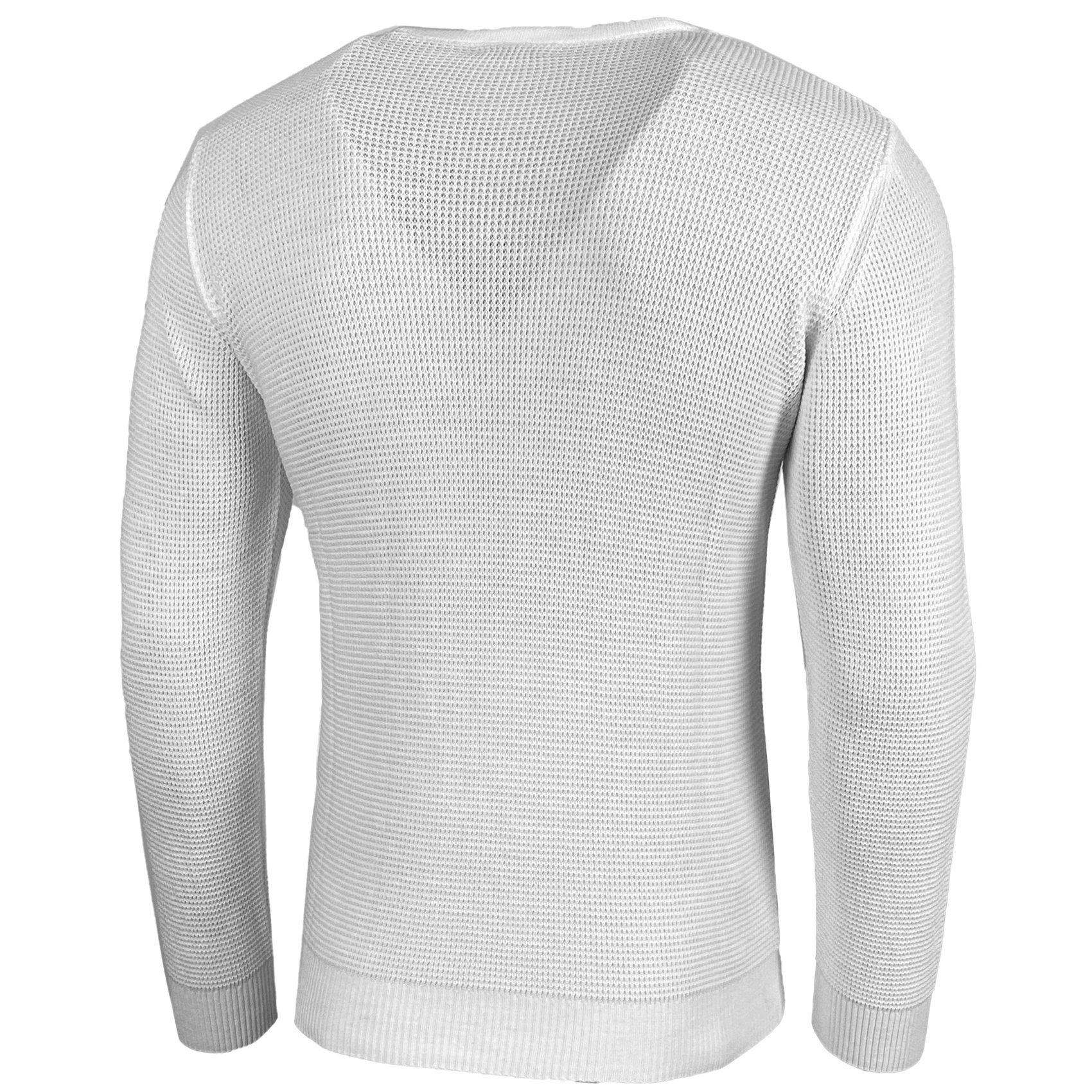 Baxboy Strickpullover Baxboy Strickpullover Herren Two Tone Rundhals Pullover B-1881