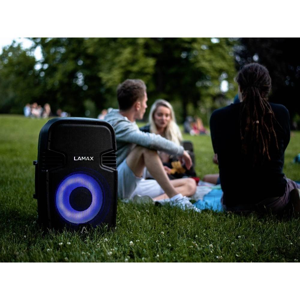 LAMAX Party-Lautsprecher wiederaufladbar) Stimmungslicht, 500 Lautsprecher (spritzwassergeschützt, PartyBoomBox
