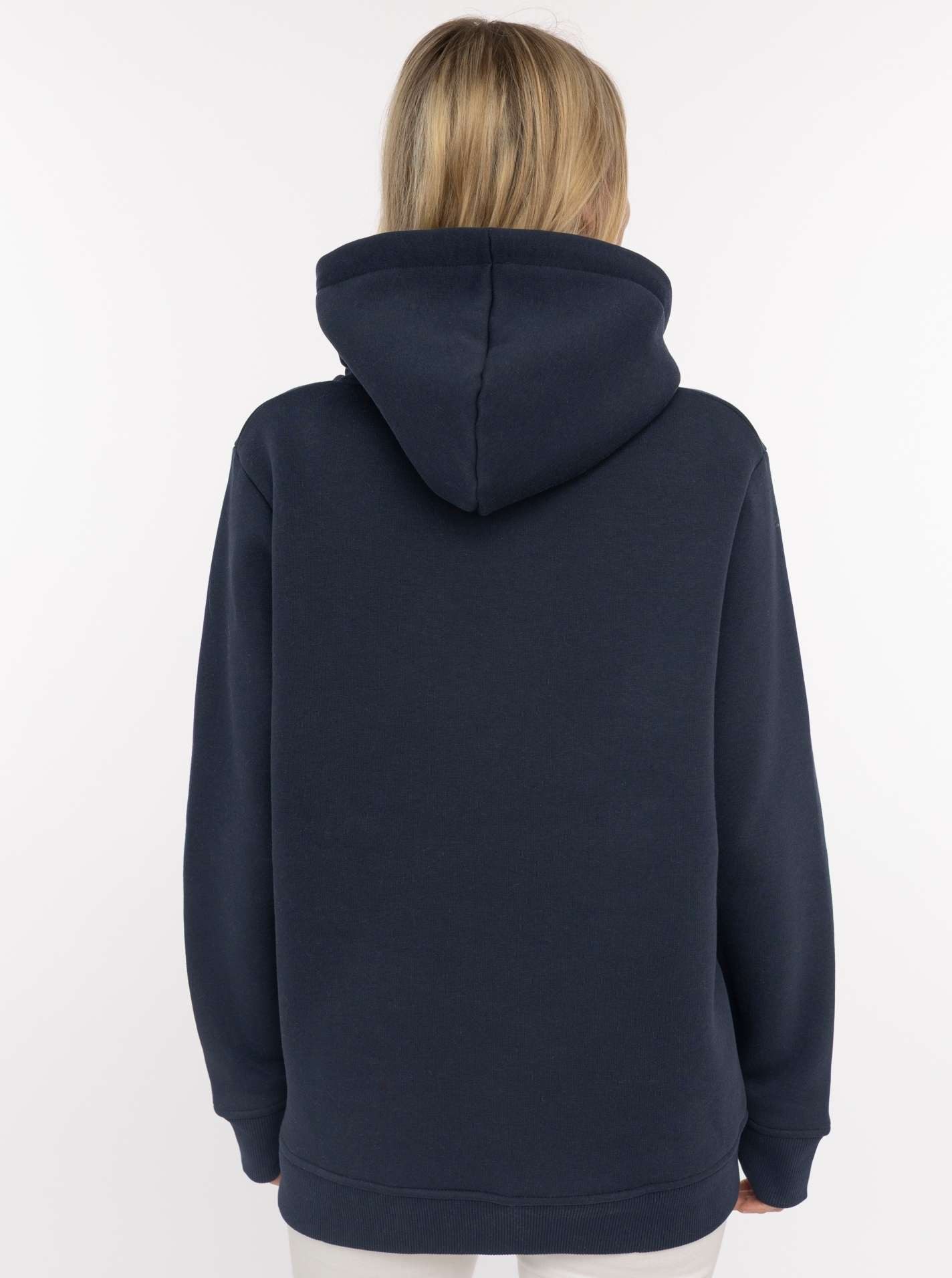 Zwillingsherz Hoodie "Saltwater Vibes" maritime Front-Stickerei, Kapuze mit gestreifter Kordel, Kängurutasche