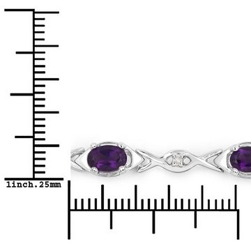 Vira Jewels Armband 925-Sterling Silber rhodiniert Glänzend Amethyst lila
