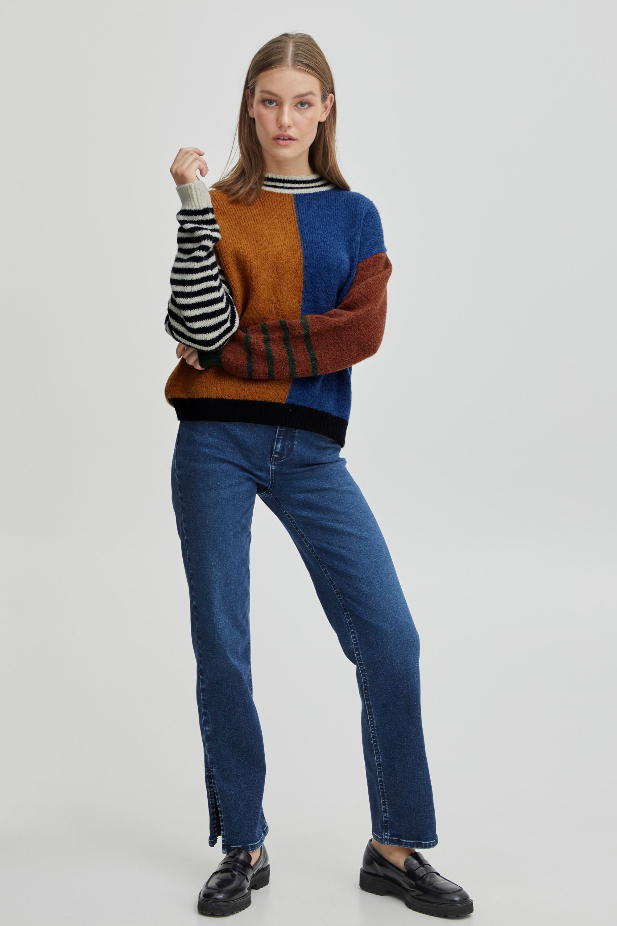 50206900 Color PZASTRID Strickpullover Block Jeans Pullover Pulz