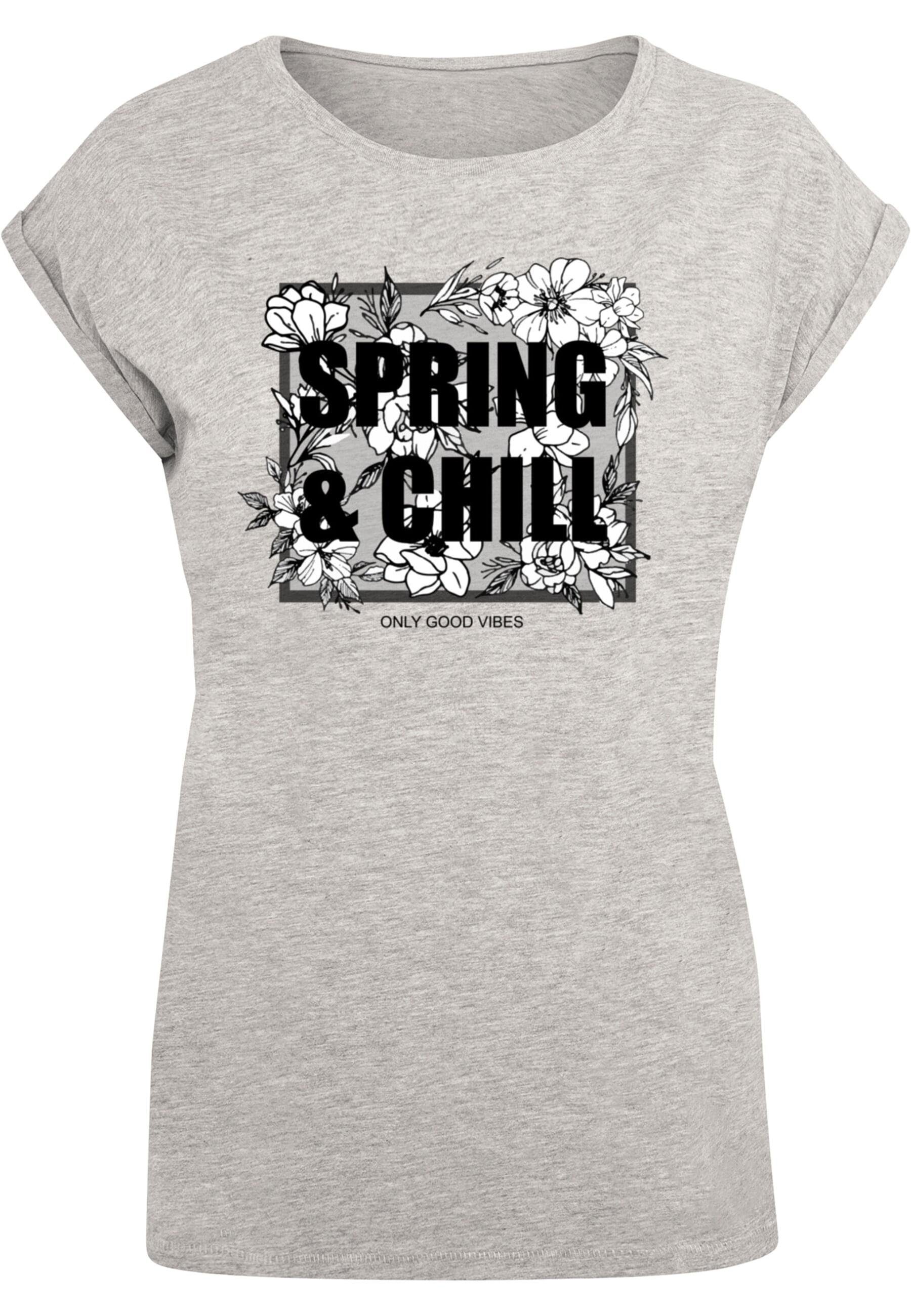 Damen Tee Spring (1-tlg And ) Chill Ladies Extended Shoulder Merchcode T-Shirt