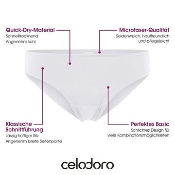 celodoro Slip Damen Bikini Slip aus Quick Dry-Fasern (6er Pack)