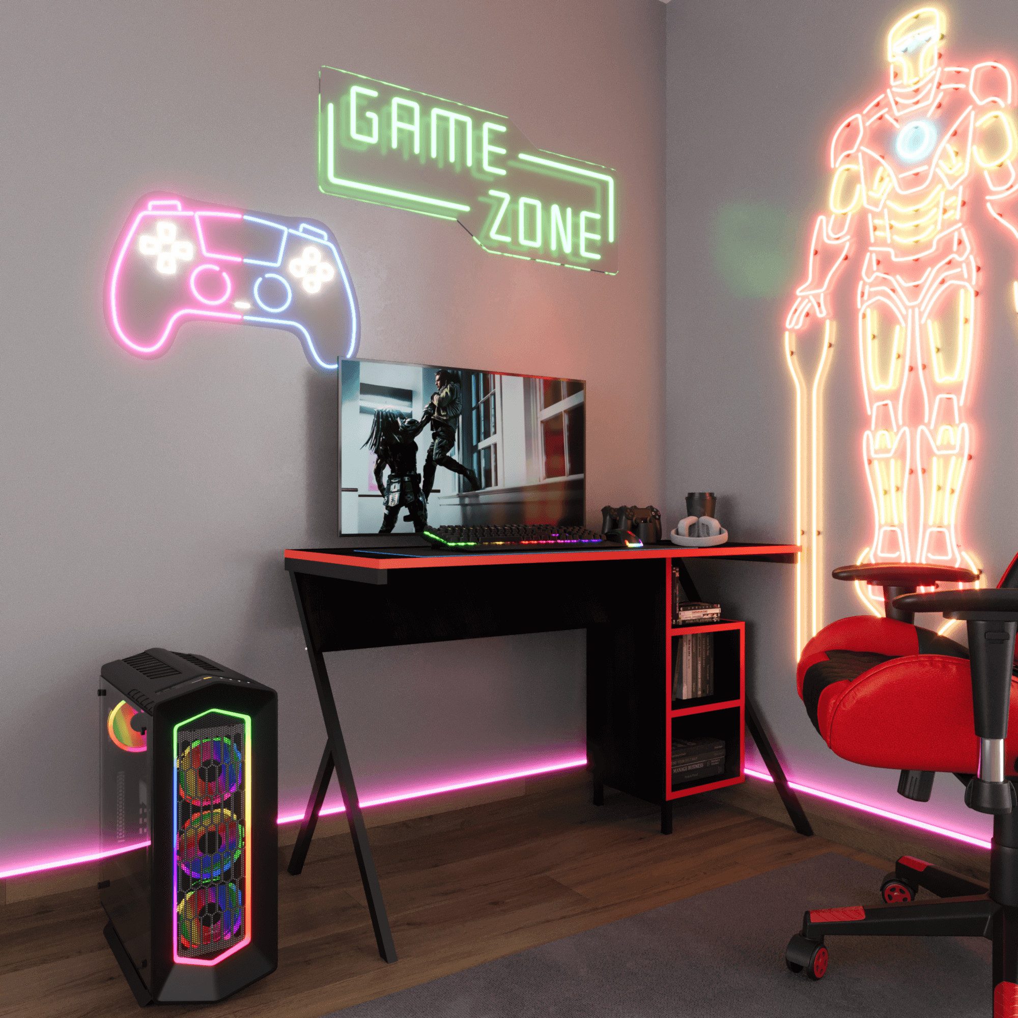 BDR Smart Home Art Schreibtisch Meruda Schreibtisch mit Metallfüßen Schwarz günstig online kaufen