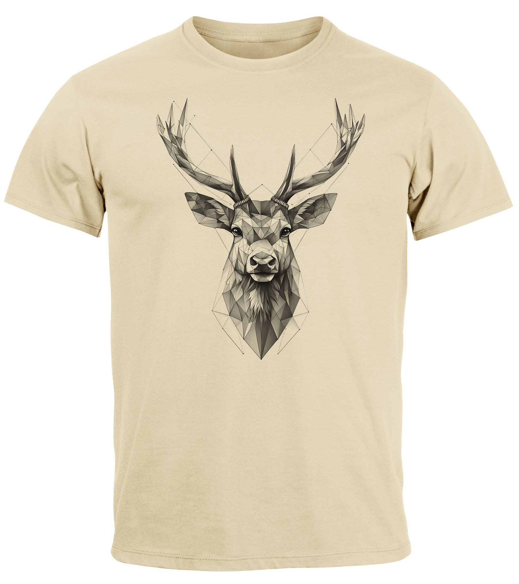 Neverless Print-Shirt Herren T-Shirt Trachtenshirt Hirsch günstig online kaufen