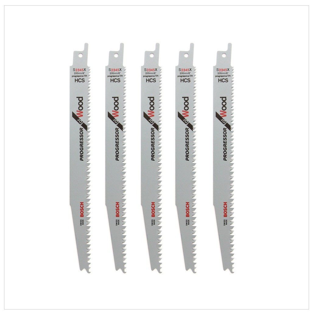 Bosch Professional Säbelsägeblatt 5 Säbelsägeblätter 200 mm Progressor for Wood S 2345 X / S2345X – Bild 2 von 5