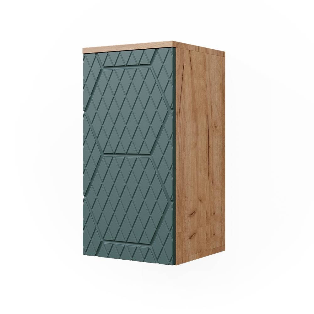 Vicco Hängeschrank Irma, Goldkraft Eiche/Grün, 30 x 59 cm 2 Fächer, Badezimmer