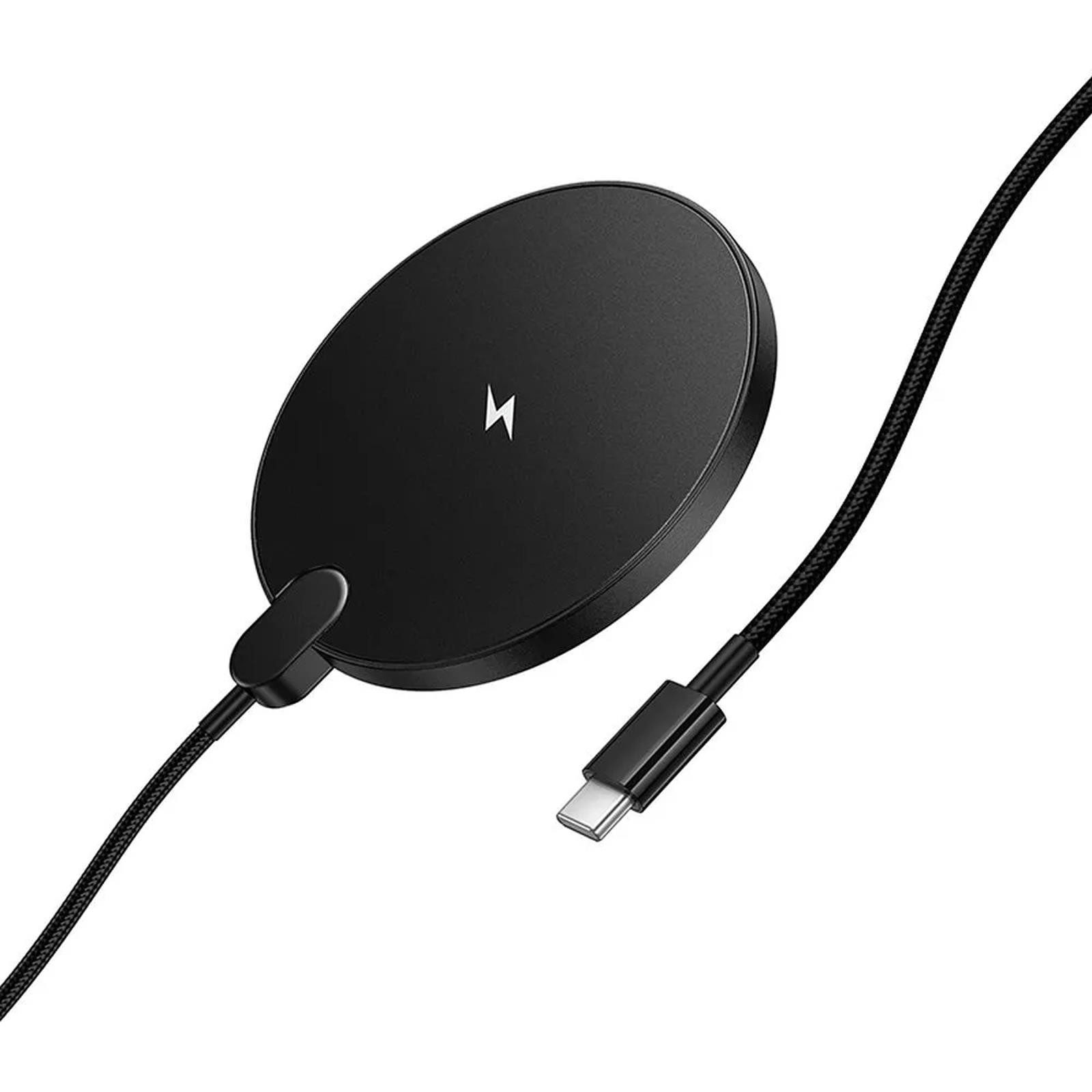 hoco. CW62 Wireless Charger 15W Qi Schnellladegerät Smartphone-Kabel, USB Typ C, (120 cm), LED-Display & USB-C Kabel induktive Ladestation für iPhone & Android – Bild 5 von 5