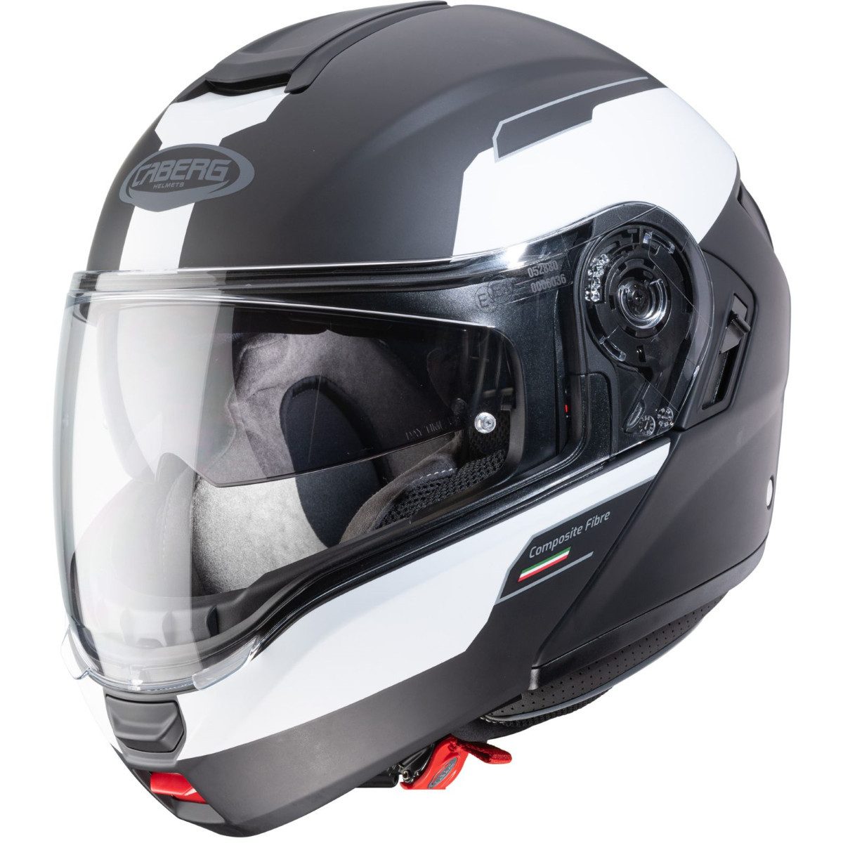 Caberg Motorradhelm Caberg Levo Prospect Klapphelm matt-schwarz / weiß (1er Set)