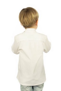 OS-Trachten Trachtenhemd Quogel Langarmhemd für Jungen mit Stehkragen mit Kragenriegel