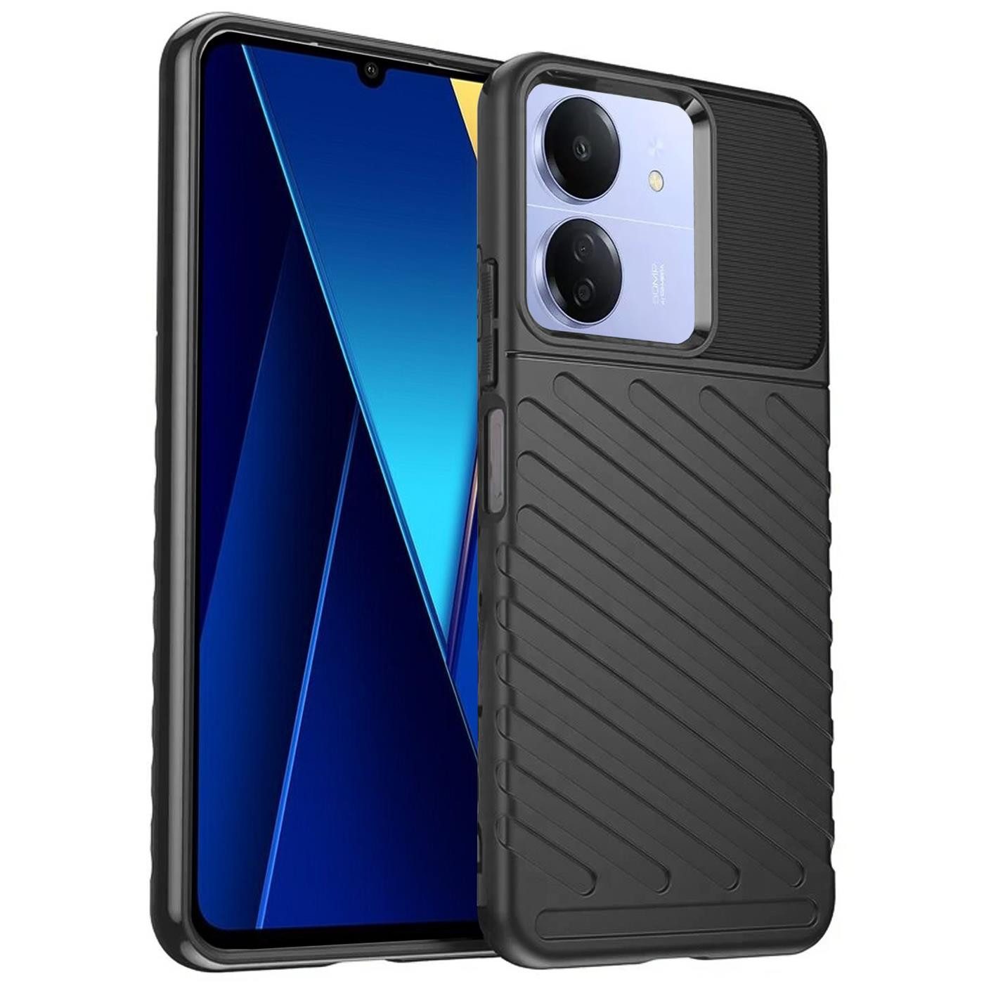 CoolGadget Handyhülle Thunder Hybrid Case für Xiaomi Poco C65 6,74 Zoll, stylische rutschfeste Schutzhülle Handy Hülle für Xiaomi Poco C65