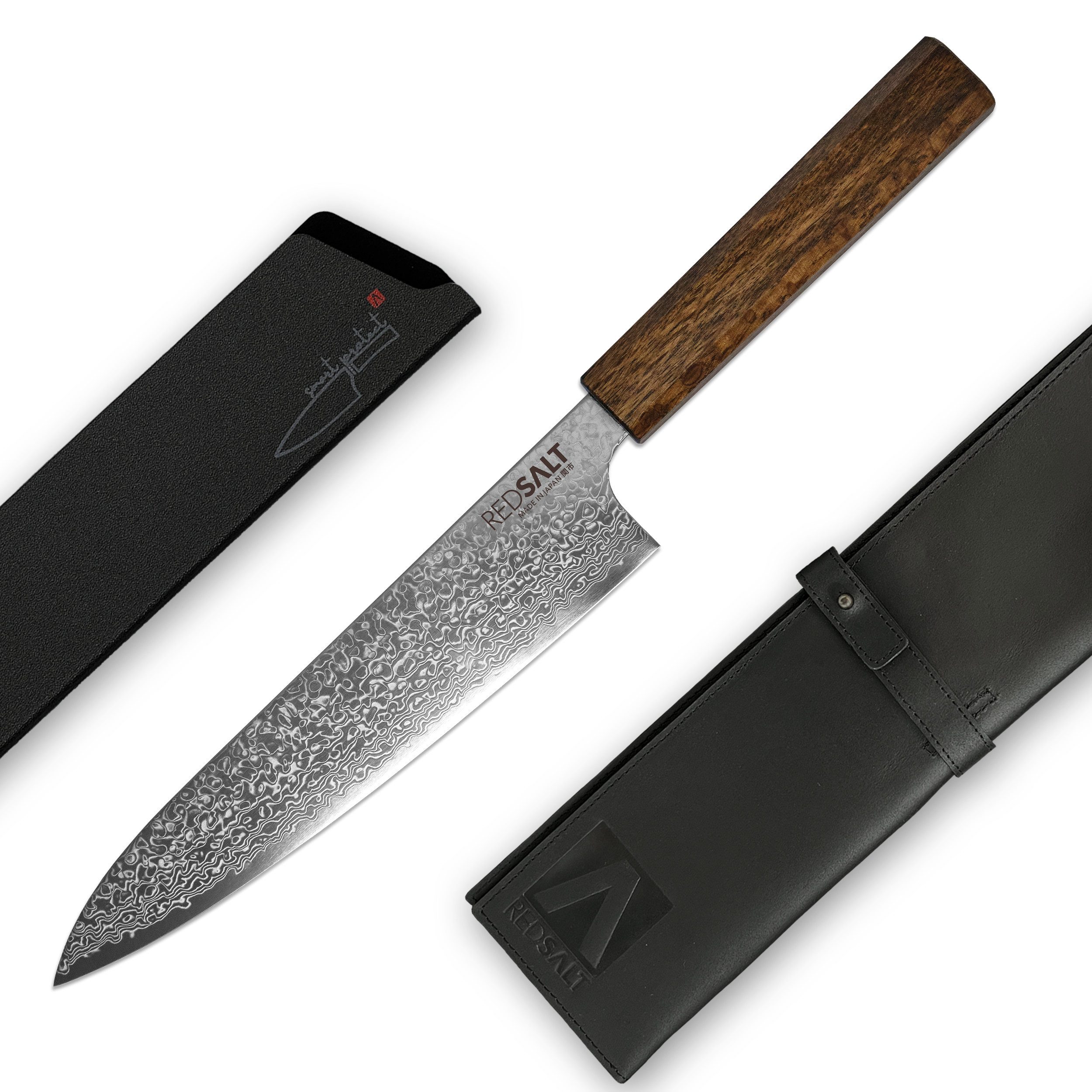 REDSALT® Damastmesser GYUTO 20cm SPG2 Damaststahl Chefmesser handgefertigt, TAKEFU SPG2 Kern, 65 Lagen, rostfrei, Made in Japan