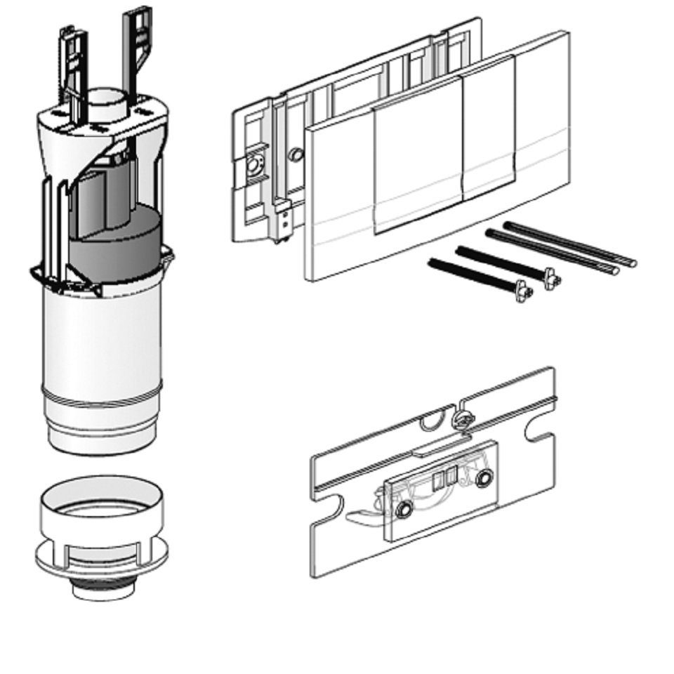 SANIT Spülkasten-Abdeckblende Friatec WC Modernisierungsset F100 auf F102, 2 Mengen weiß - 330801