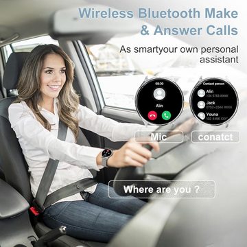 fitonyo Smartwatch (1,32 Zoll, Android iOS), Damen mit telefonfunktion menstruationszyklus pulsmesser schlafmonitor