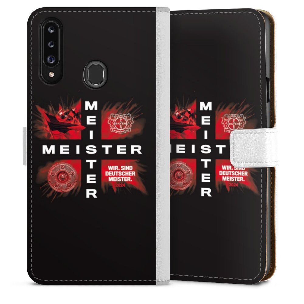 DeinDesign Handyhülle Bayer 04 Leverkusen Meister Offizielles Lizenzprodukt, Samsung Galaxy A20s Hülle Handy Flip Case Wallet Cover