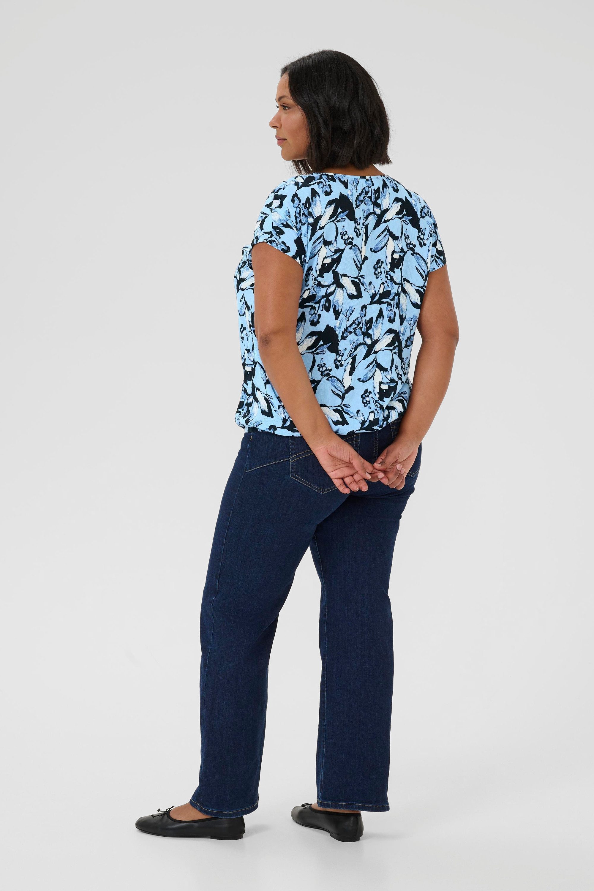 KAFFE Curve Kurzarmbluse Kurzarm-Bluse KCami Große günstig online kaufen