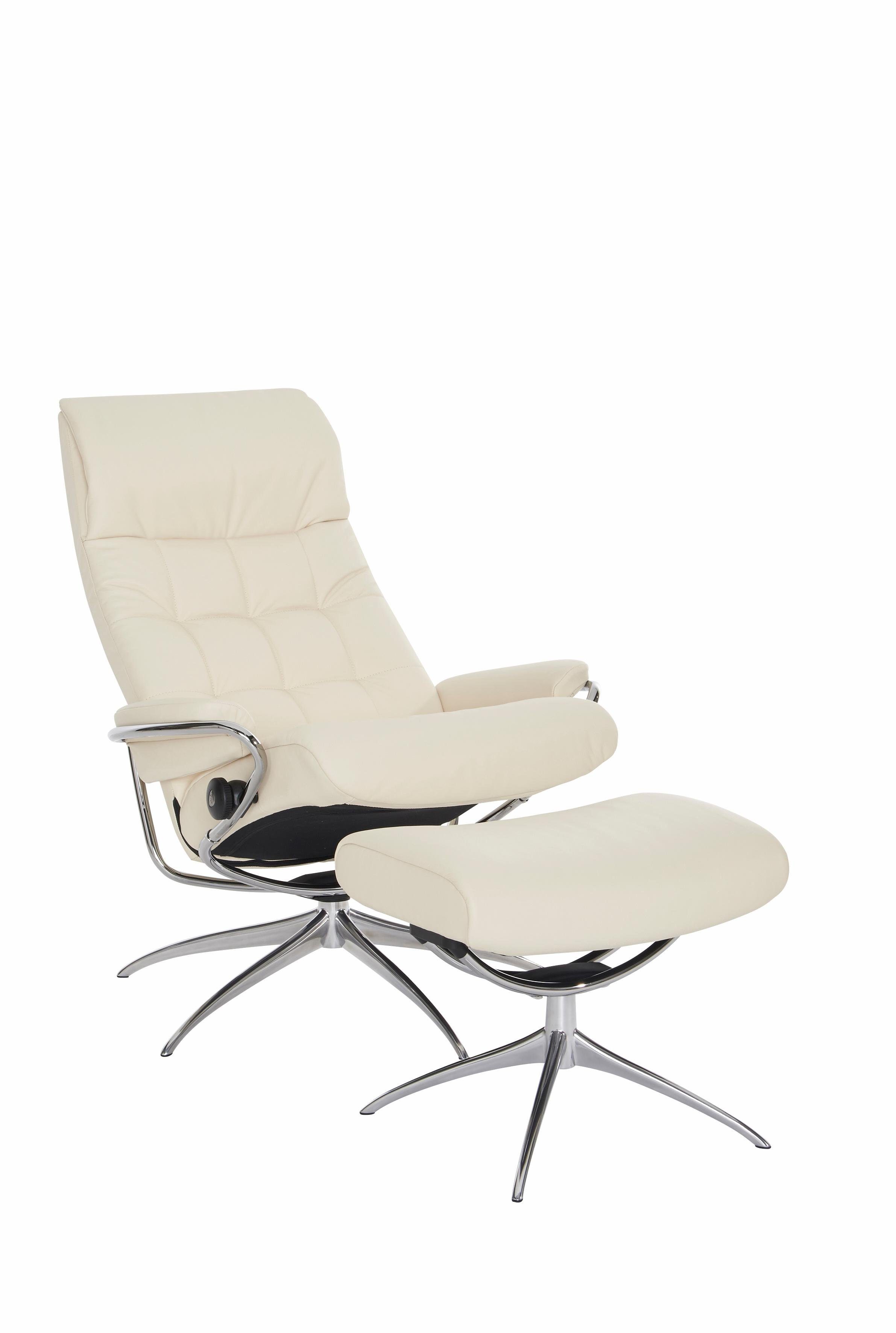 Stressless® Relaxsessel London (Set, Relaxsessel mit Hocker), mit Hocker, High Back, mit Star Base, Gestell Chrom