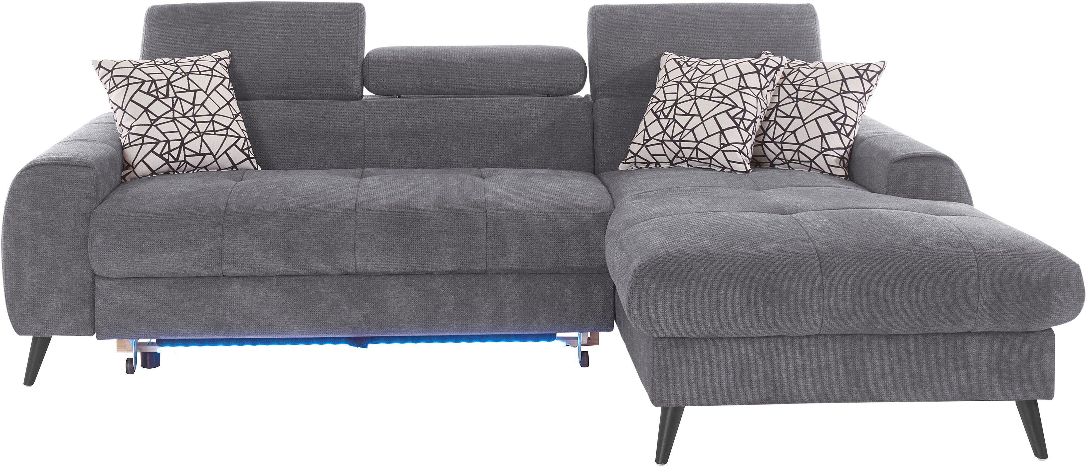 COTTA Ecksofa "Mia L-Form mit 3 Zierkissen", wahlweise mit Bettfunktion, Be günstig online kaufen