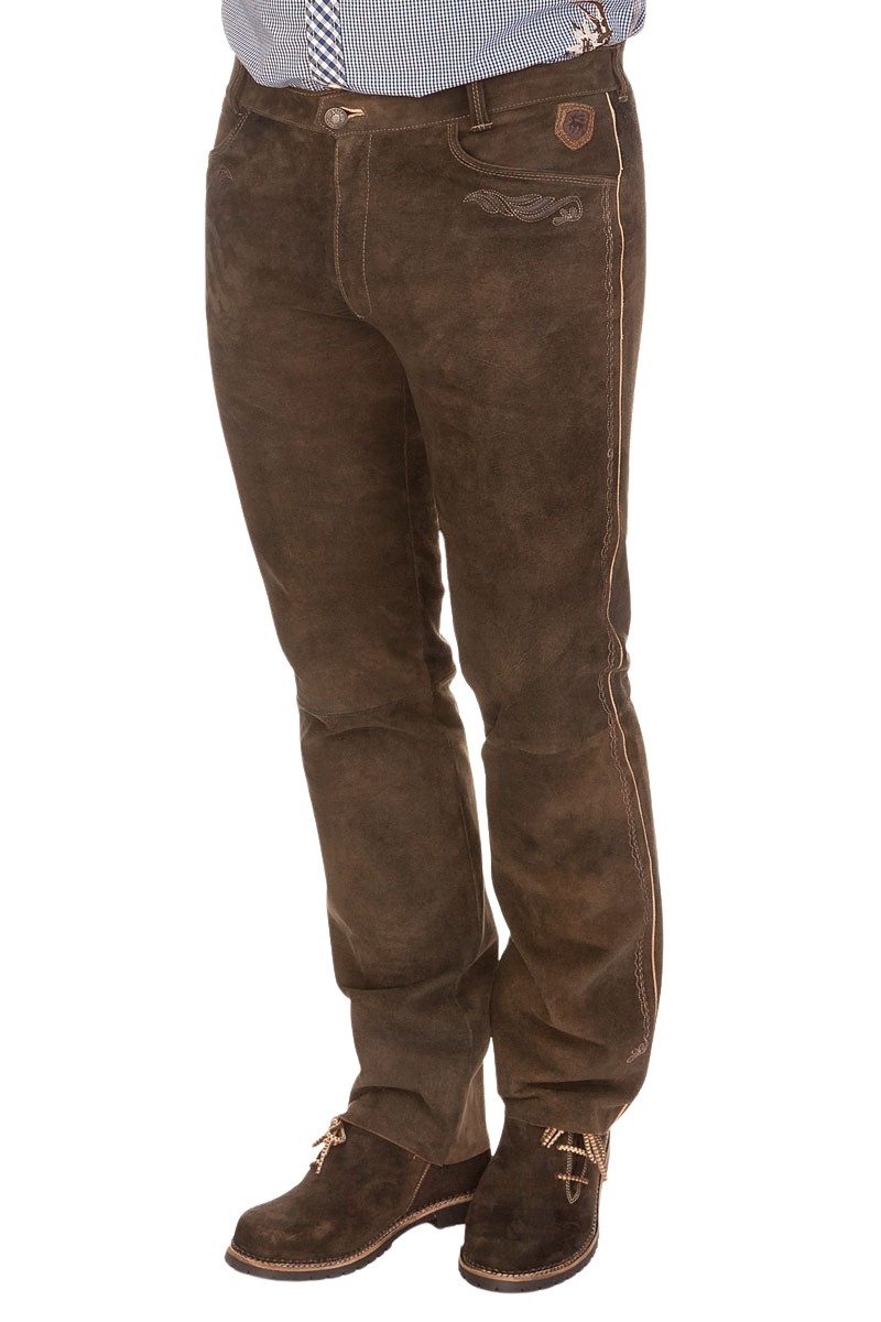 Spieth & Wensky Trachtenlederhose Lederhose lang - TRAUNREUT - lava